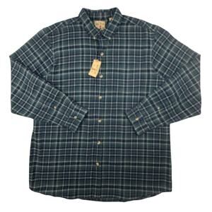 Red Head Brand Co. Flannel Shirt Dark Ivy Plaid Men's 2XL Button Down Ranchwear